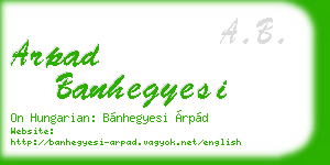 arpad banhegyesi business card