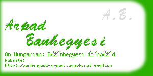 arpad banhegyesi business card